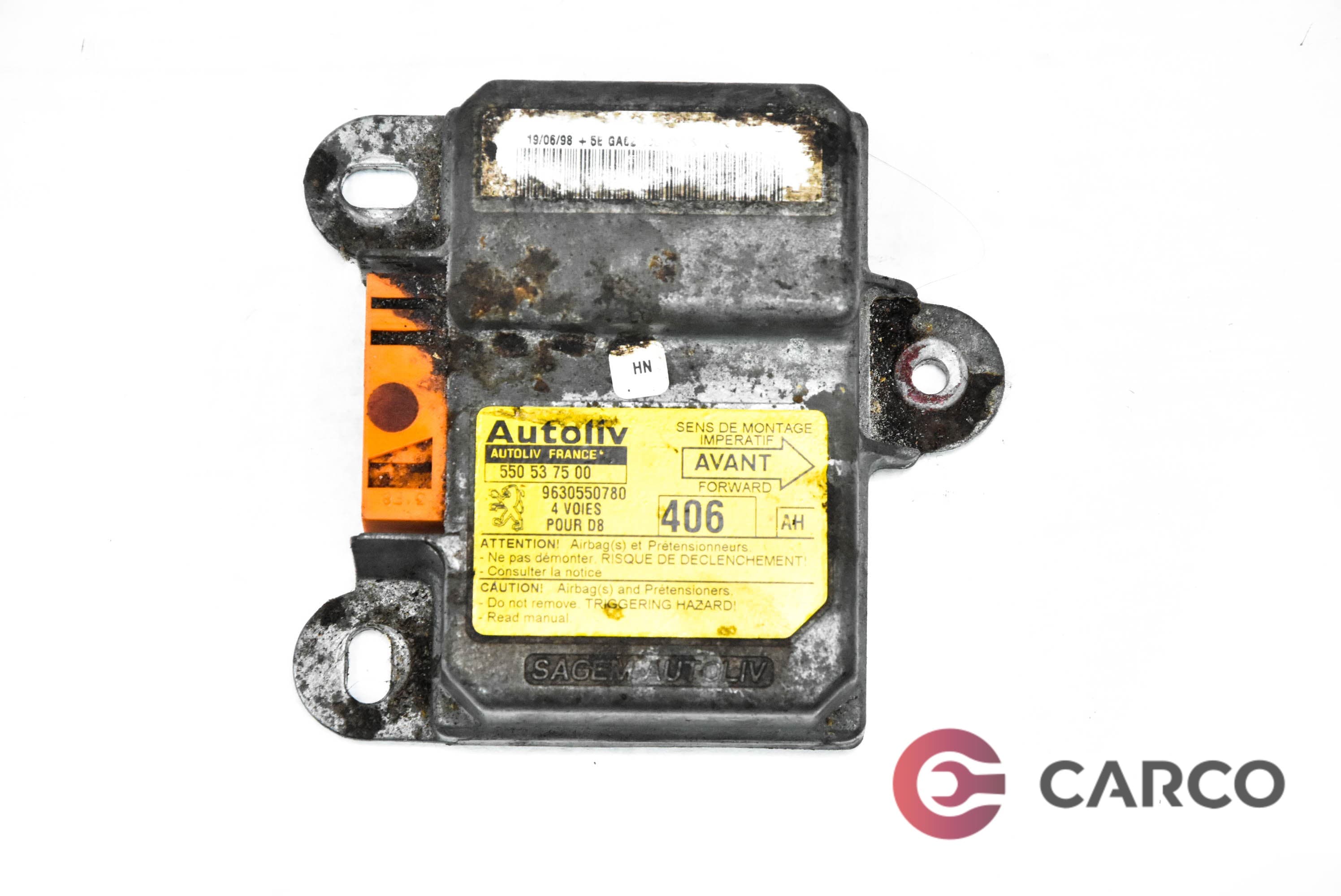 AIRBAG сензор 9630550780 за PEUGEOT 406 купе (8C) 2.0 16V (1997 - 2004)