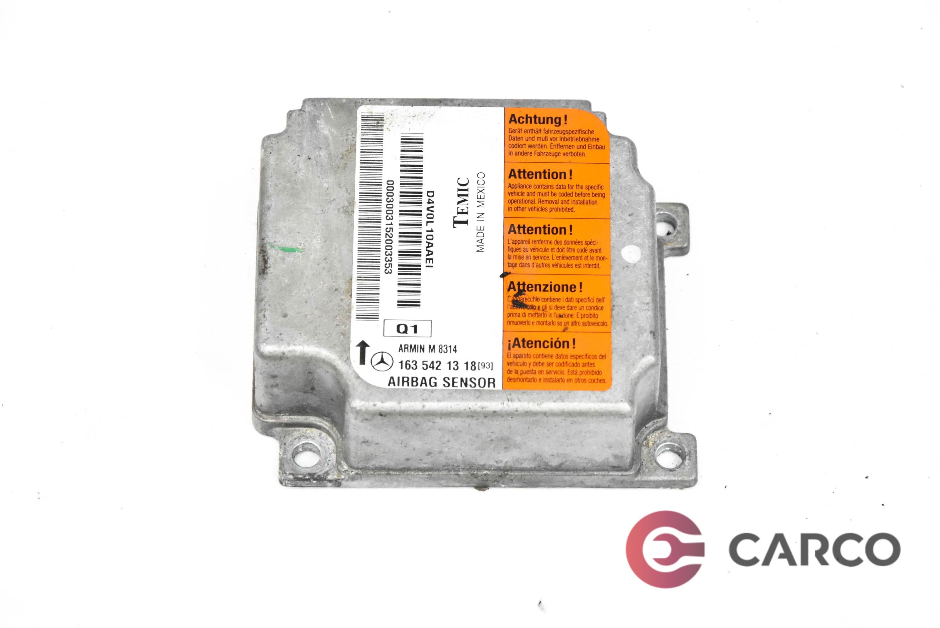 AIRBAG сензор 1635421318 за MERCEDES-BENZ M-CLASS (W163) ML 270 CDI (163.113) (1998 - 2005)