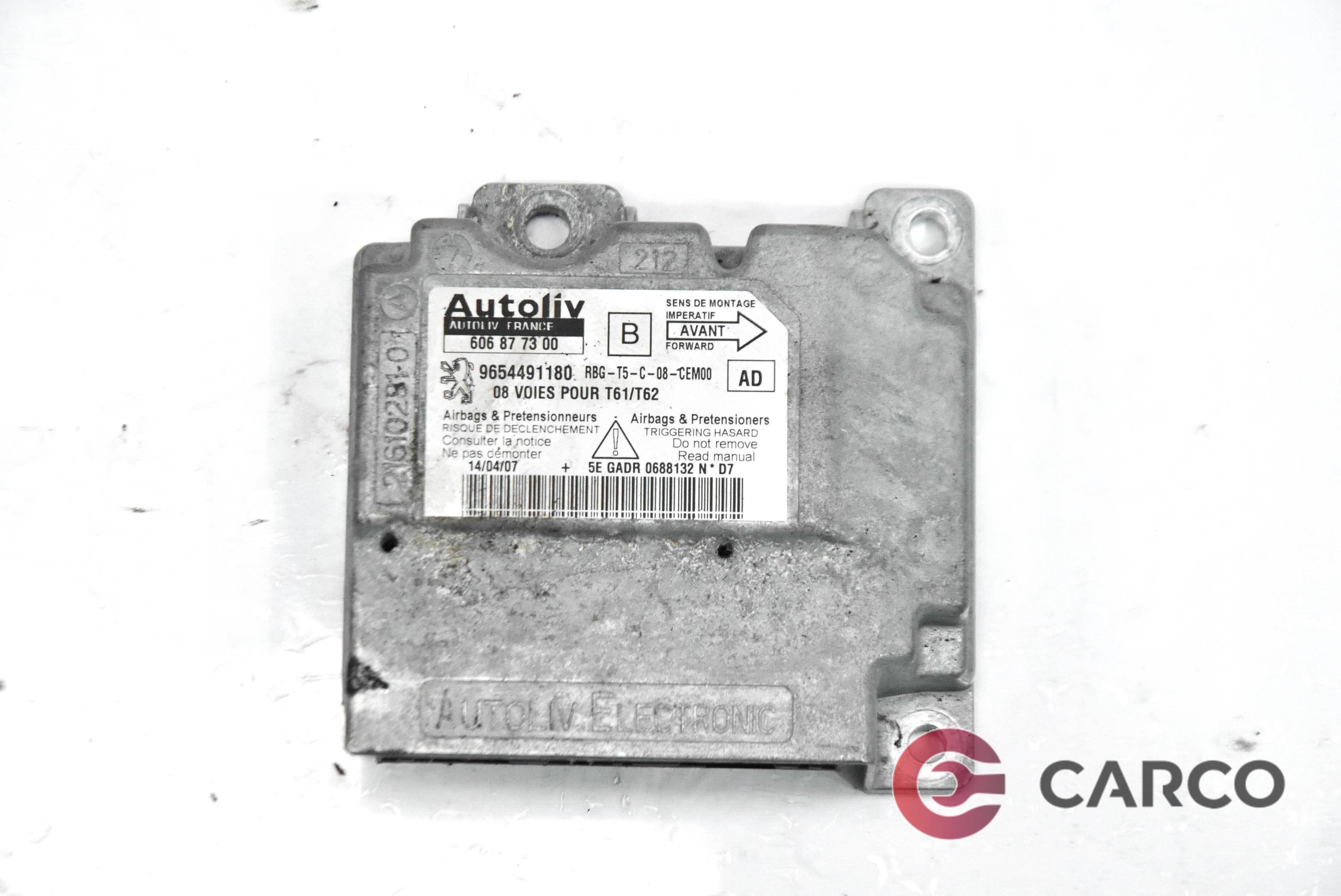 AIRBAG сензор 9654491180 за PEUGEOT 307 (3A/C) Facelift 1.6 HDi (2000)