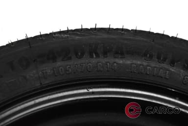 Резервна гума патерица 14 цола continental 105/70R14 DOT 1501 3.5Jx14H2 ET42 за VW POLO (6N2) 1.4 TDI (1999 - 2001)