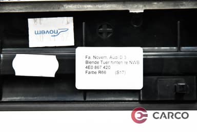 Лайсна кора врата задна дясна 4E0867420 за AUDI A8 седан (4E_) 4.2 TDI quattro (2002 - 2010)