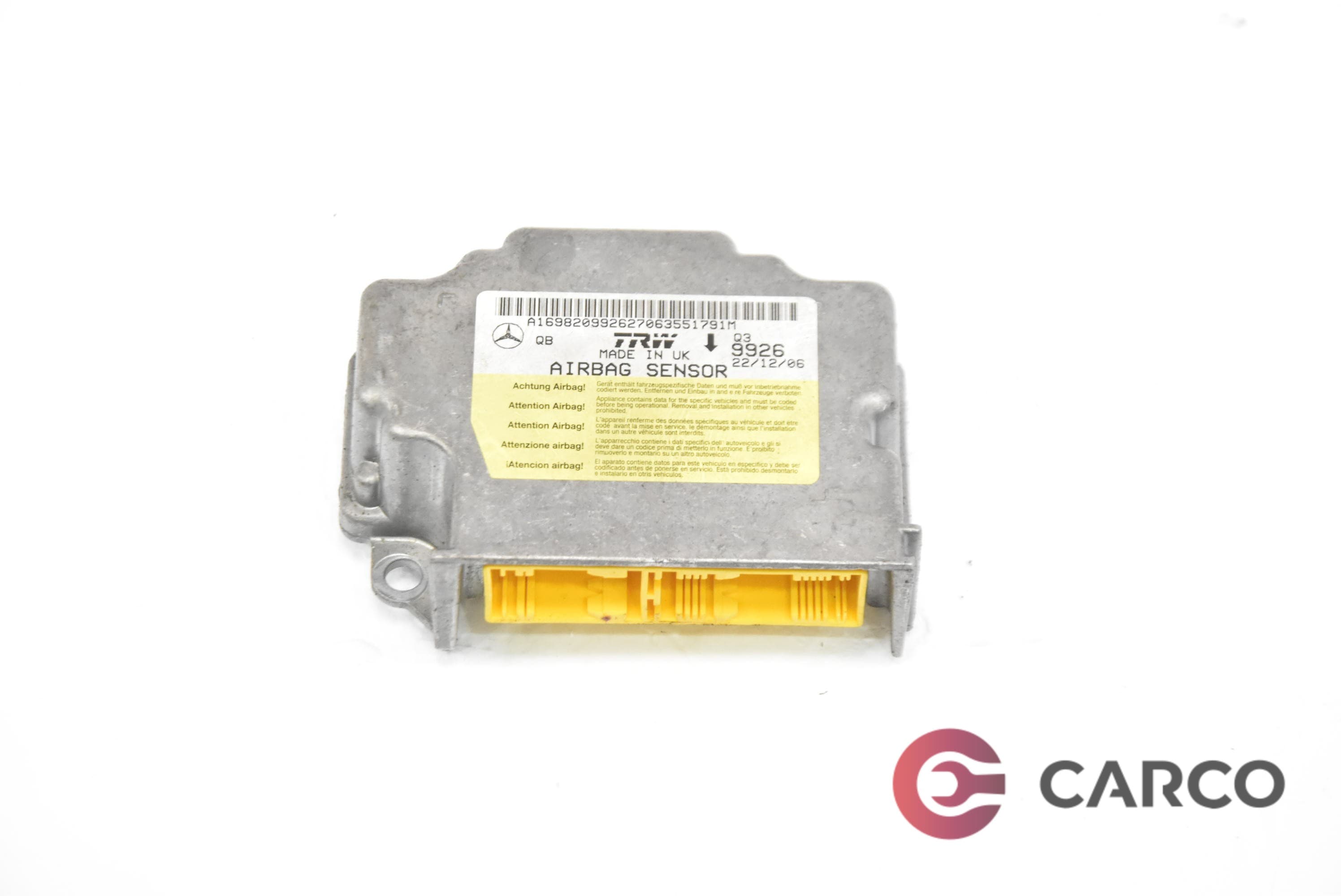 AIRBAG сензор А169820992627 за MERCEDES-BENZ B-CLASS (W245) B 180 CDI (245.207) (2005 - 2011)