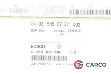 Модул ESP + BAS 031 545 07 32 Q02 за MERCEDES-BENZ E-CLASS Facelift седан (W210) E200 CDI (1995 - 2003)