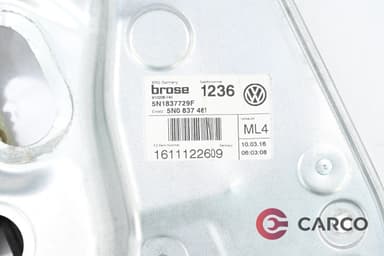 Стъклоповигач преден ляв с панел врата за VW TIGUAN Facelifit (5N_) 2.0 TDI 4motion (2007)
