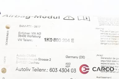 AIRBAG пасажер 1K880204E за VW GOLF V (1K1) 1.9 TDI (2003 - 2009)