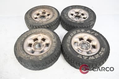 Алуминиеви джанти с всесезонни гуми15 цола RUNWAY 235/75 R15 DOT 3007 7JJX15 ET22 6X139.7 Ц.О. 107.1 4Броя за SSANGYONG MUSSO (FJ) 2.9 TD (1993)