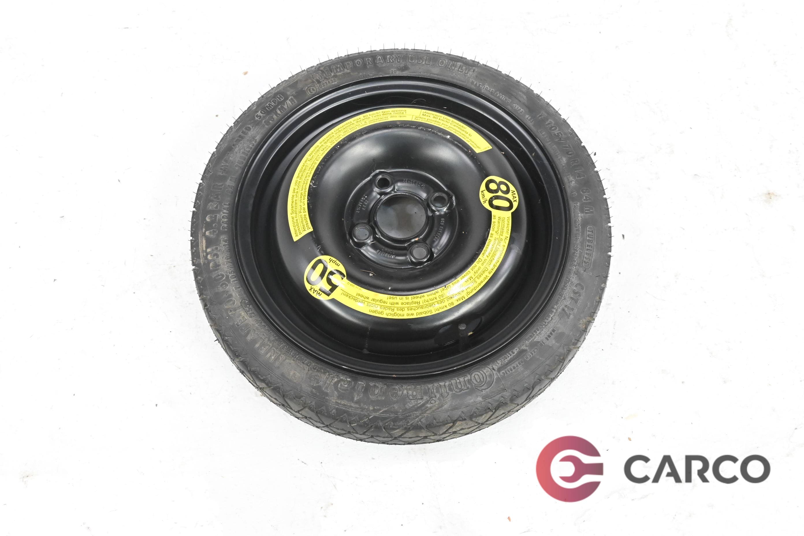Резервна гума патерица 14 цола Continental 105/70 R14 DOT 256 3.5J14H2 ET42 4x100 Ц.О. 57.1 1 Брой за VW POLO (6N1) 75 1.6 (1994 - 1999)