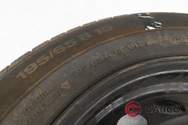 Резервна гума патерица 15 цола Continental 195/65 R15 DOT 4214 6.5J15H2H ET 43 5x114.3 Ц.О. 66.1 1 Брой за RENAULT MEGANE III хетчбек (BZ0_) 1.5 dCi (BZ0C) (2008)