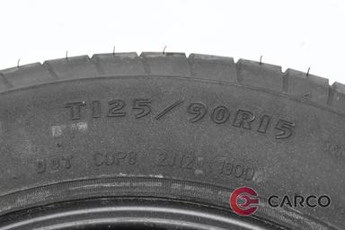 Резервна гума патерица 15 цола Goodyear T125/90R15 DOT 1900 3.50Bx15H2 №30620658 за VOLVO S40 I седан (VS) Facelift 1.8 i (1995 - 2004)
