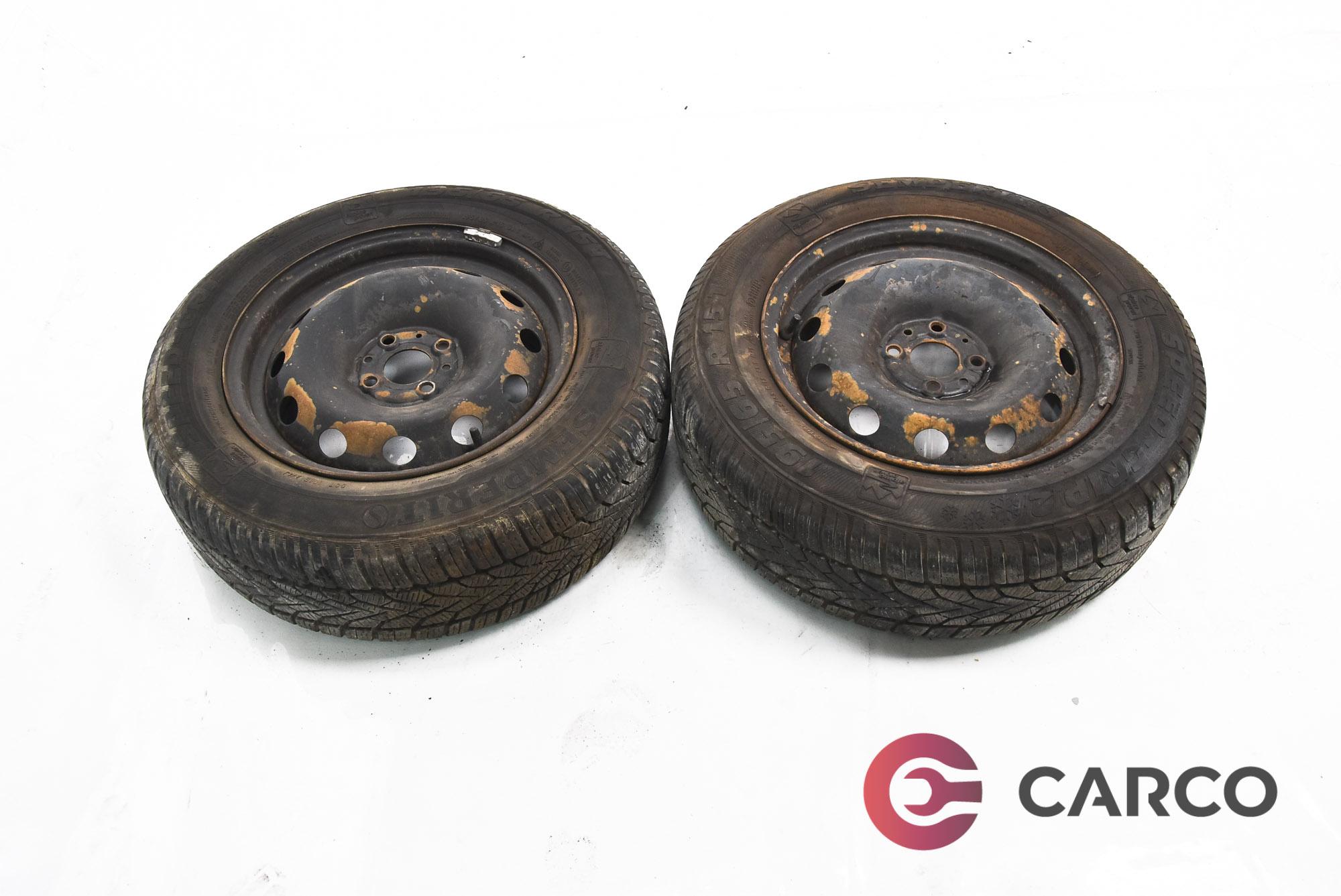 Стоманени джанти 15 цола със зимни гуми Semperit 195/65R15 2 Броя за FIAT STILO (192) 1.9 JTD (192_XE1A) (2001 - 2010)